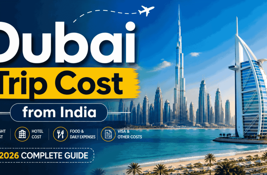 Dubai Trip Cost from India 2026 complete guide including flight, hotel, visa and total travel expenses