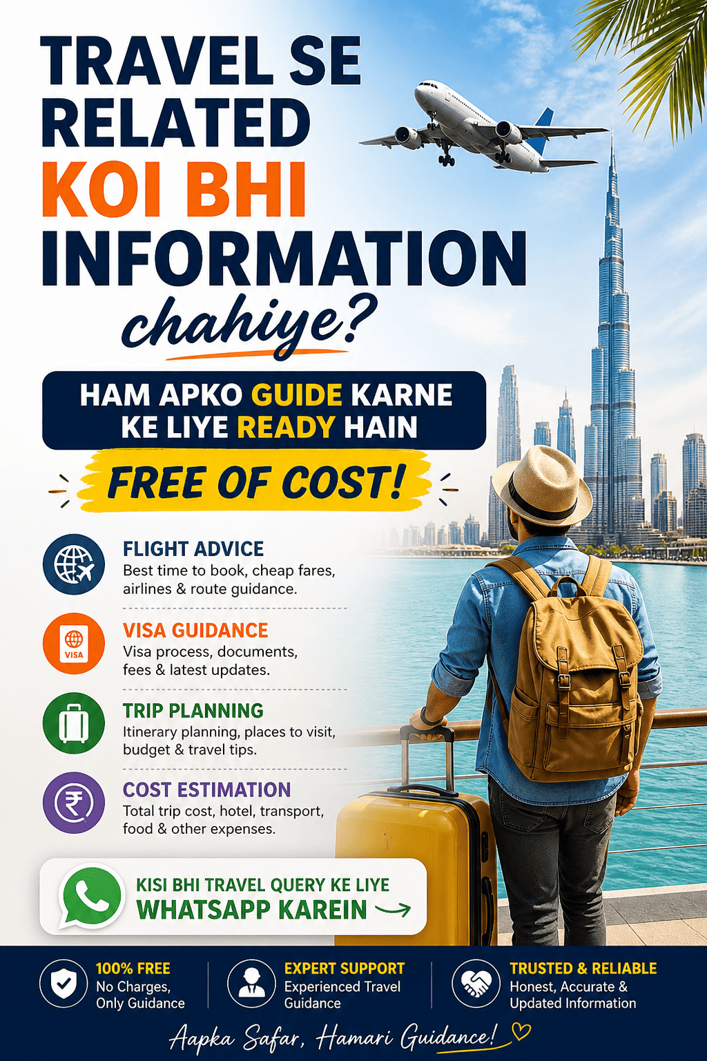 Travel guidance from India visa flights trip cost help free consultation