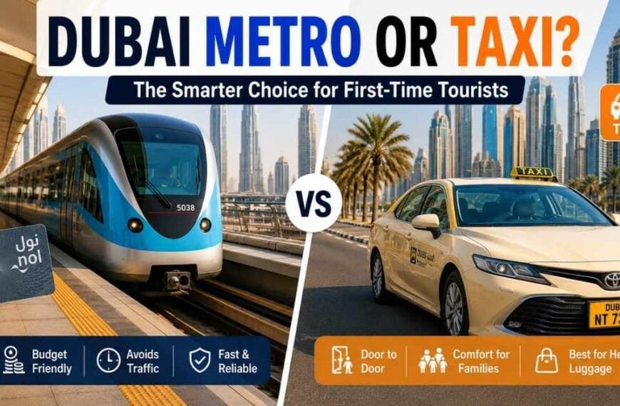 Dubai Metro or Taxi comparison for first-time tourists visiting Dubai