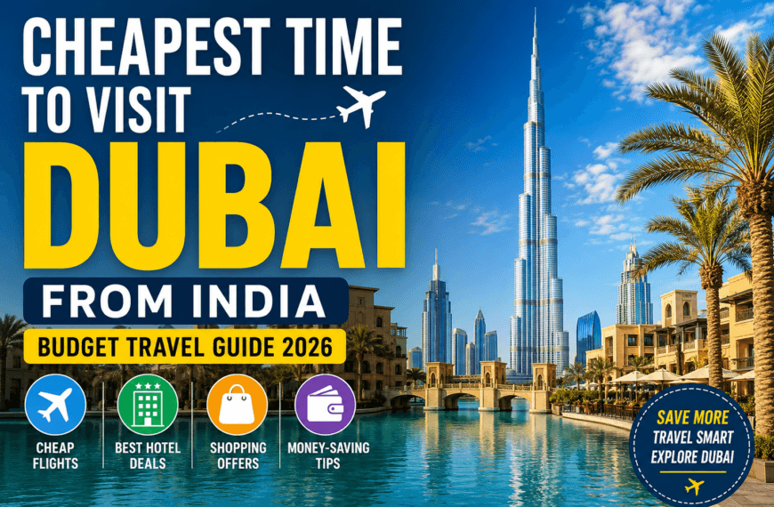 Cheapest Time to Visit Dubai from India with budget travel tips and cheap hotel deals