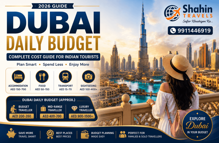 Dubai Daily Budget for Indian Tourists with hotel, food, transport and sightseeing costs
