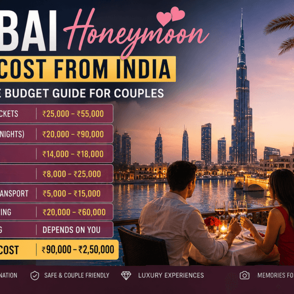 Dubai Honeymoon Cost from India for Couples