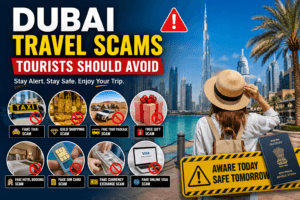 Dubai Travel Scams guide showing common tourist scams to avoid in Dubai