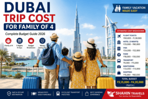 Dubai Family Trip Cost for Indian family of 4 including flight, hotel, visa, food, transport and sightseeing expenses in 2026.