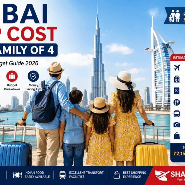 Dubai Family Trip Cost for Indian family of 4 including flight, hotel, visa, food, transport and sightseeing expenses in 2026.