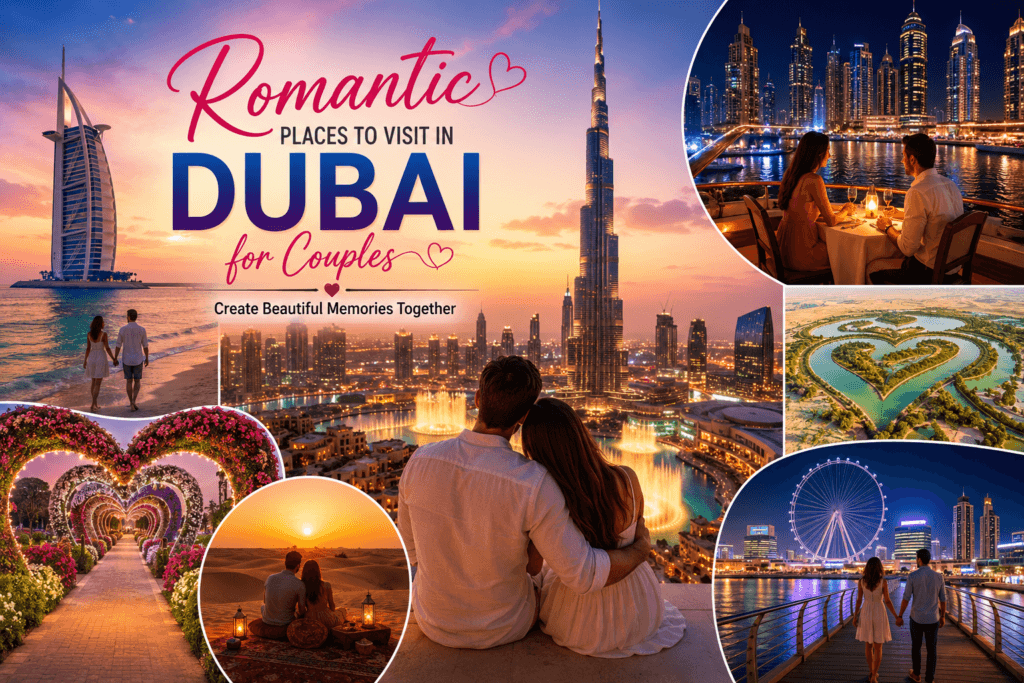 Romantic Places in Dubai with Burj Khalifa and Dubai Marina
